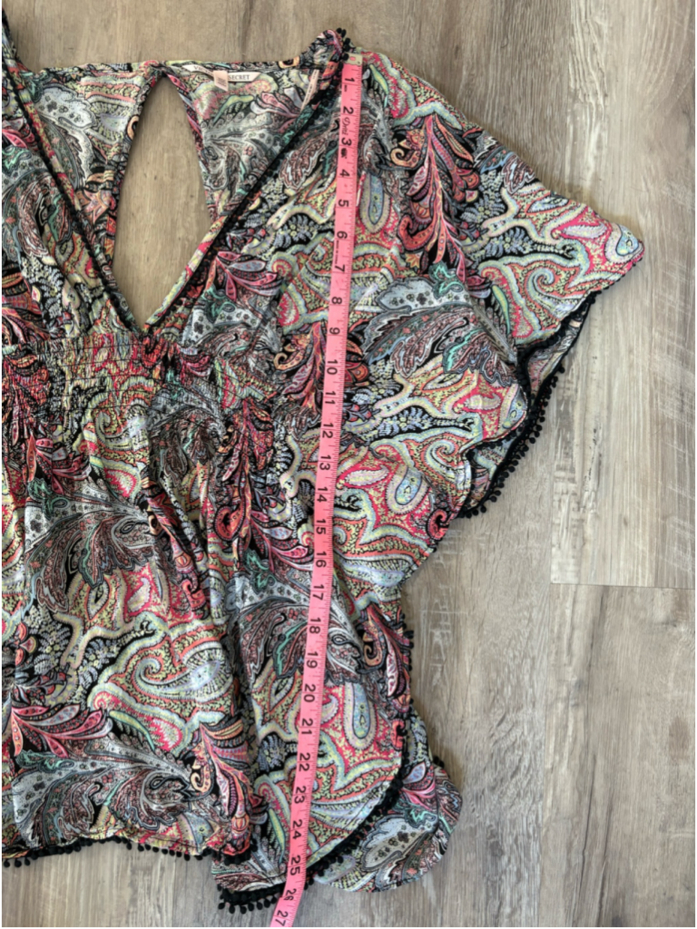 Victoria's Secret Plunge-Front Paisley Caftan Swim Cover Up Size Medium - Picture 7 of 10
